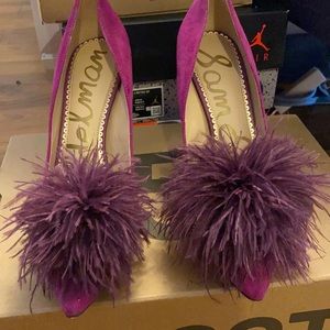 Sam Edelman Suede pumps with Pom Pom - fuschia